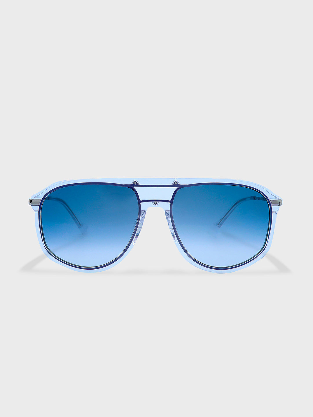 Full Rim Black Pilot Shaped Sunglasses for Men - (H2215N35)
