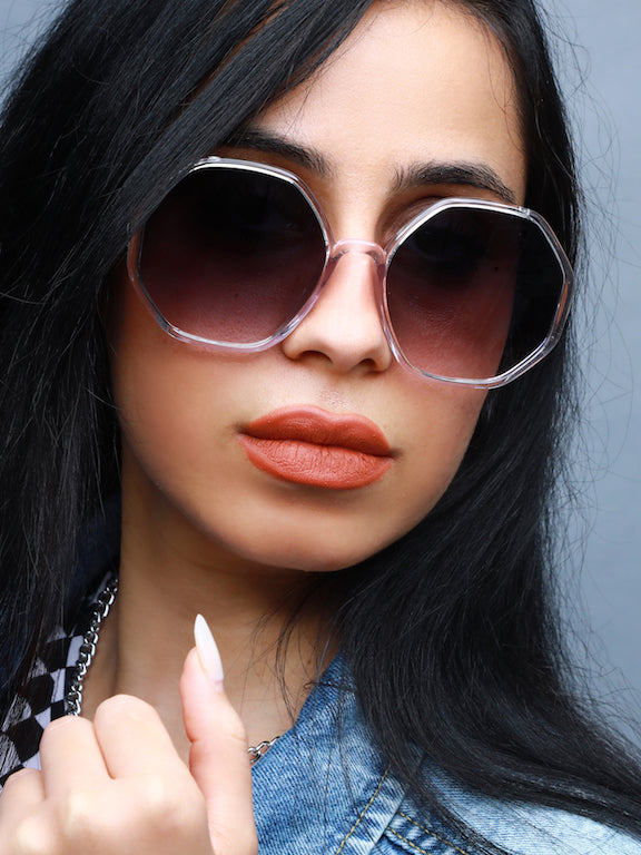 Full Rim Oversized Round Sunglasses for Women - (H2112N13)