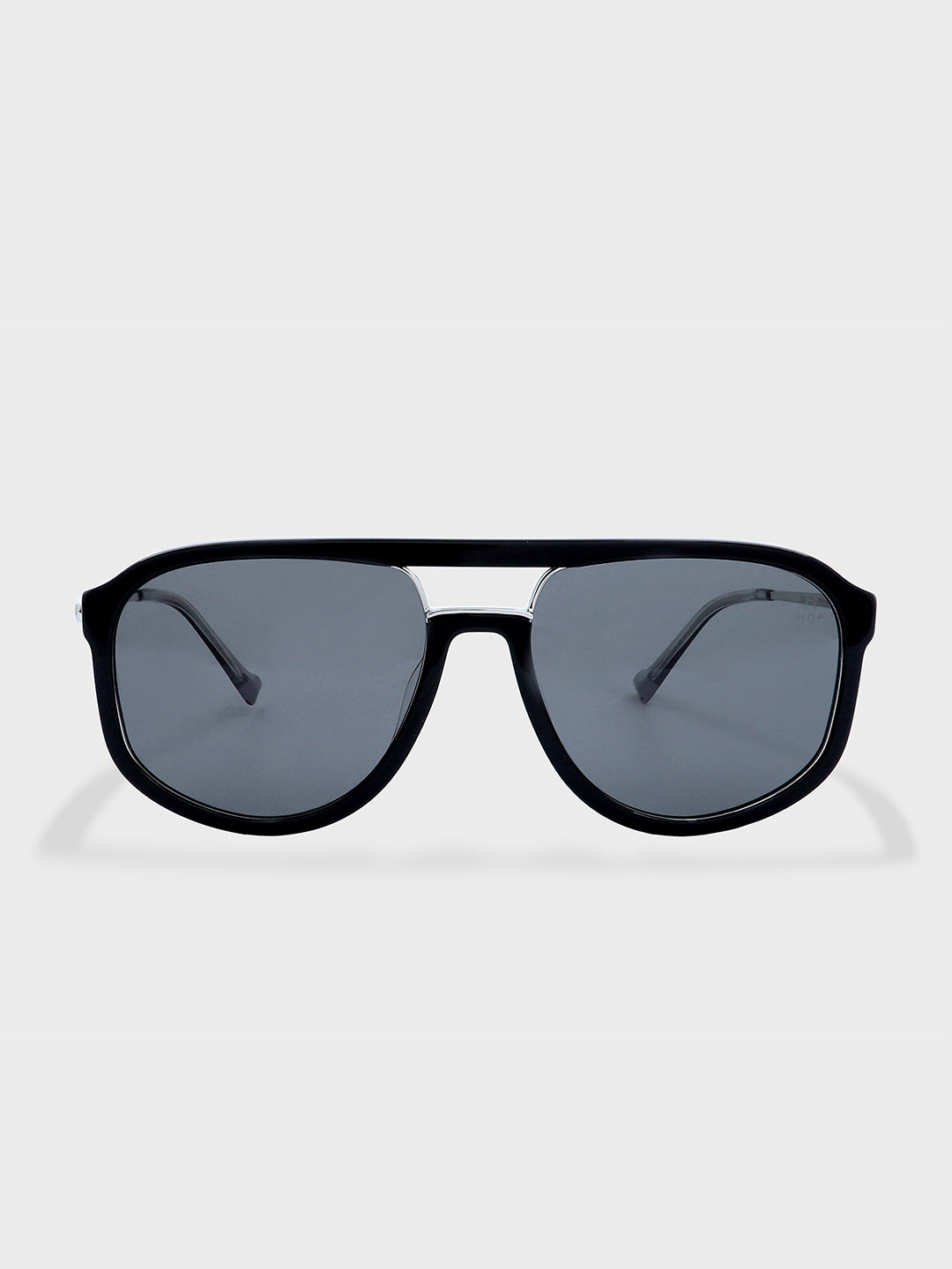 Full Rim Black Pilot Shaped Sunglasses for Men - (H2215H01)