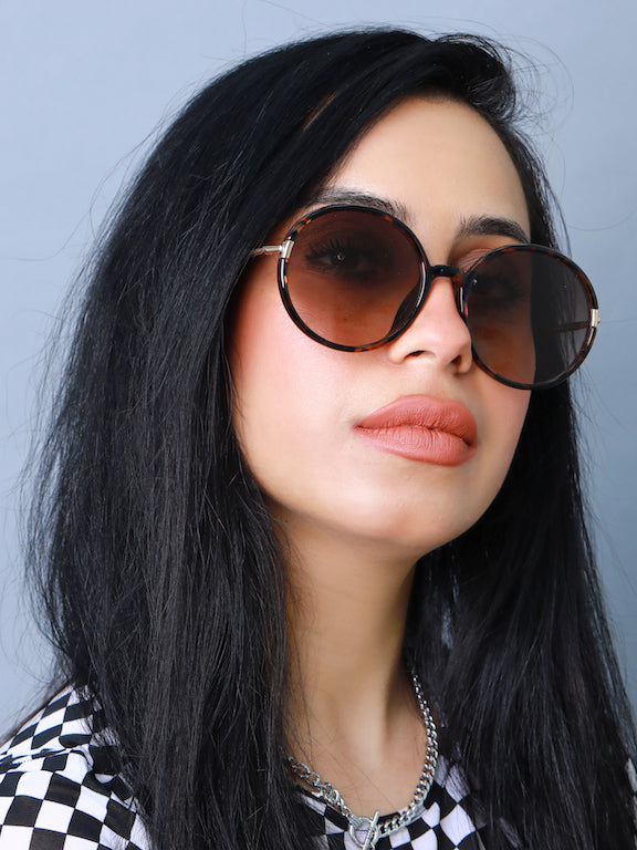 Full Rim Oversized Round Sunglasses for Women - (H2221N08)