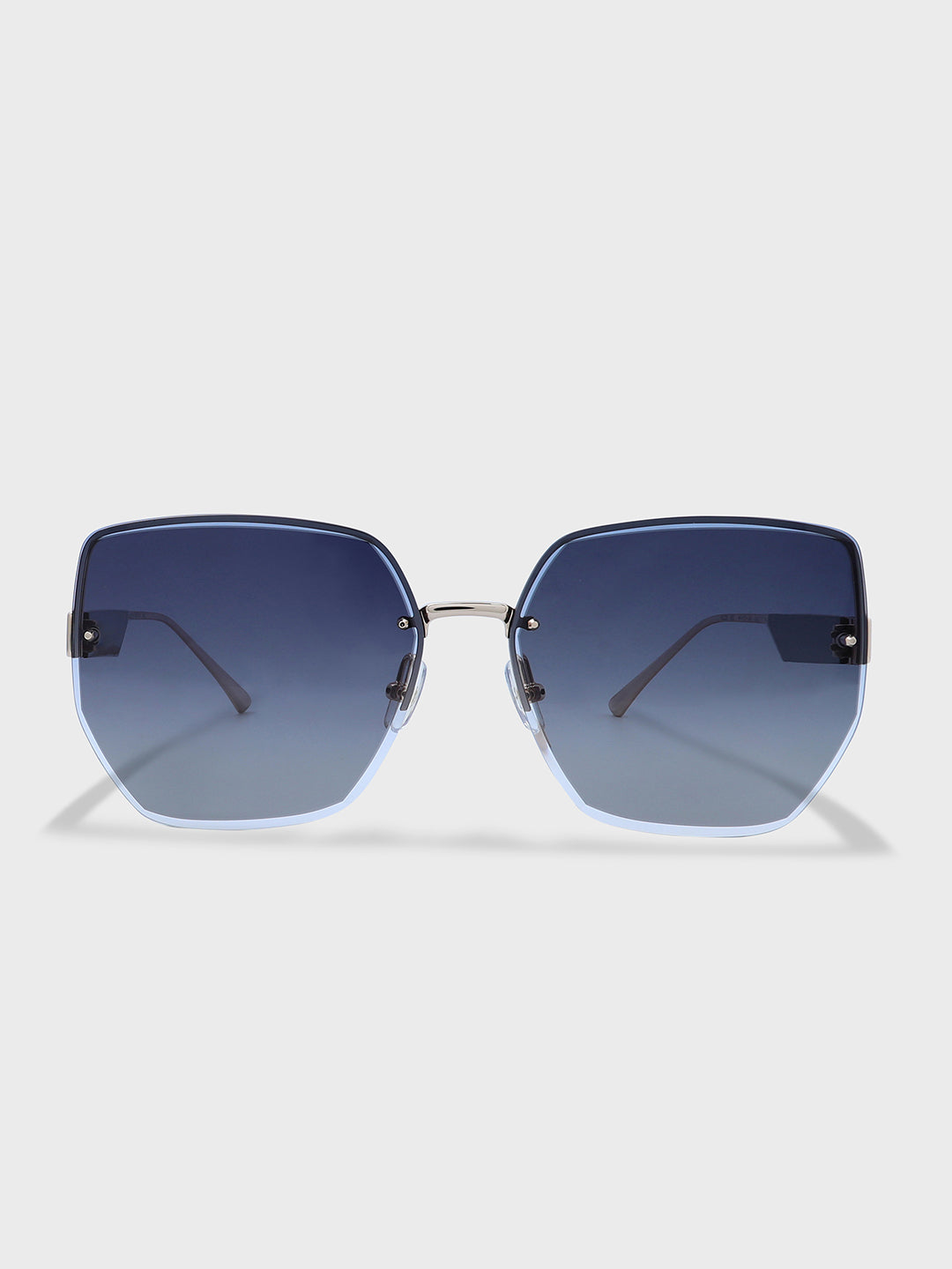 Semi Rimless Oversized Sunglasses for Women - (H2225H05)