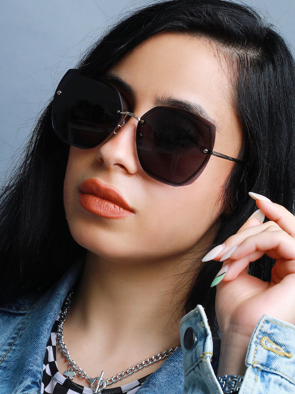 Rimless Square Sunglasses for Women - (H8918H09)