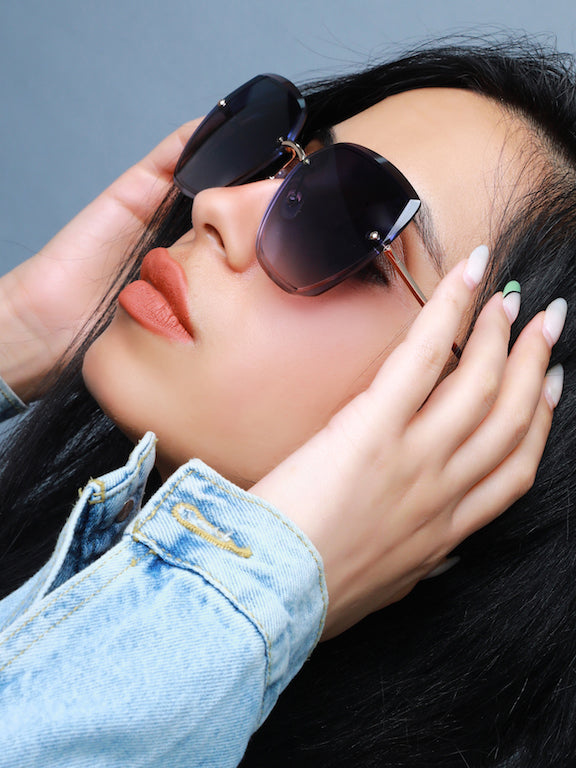 Rimless Square Sunglasses for Women - (H8918H11)