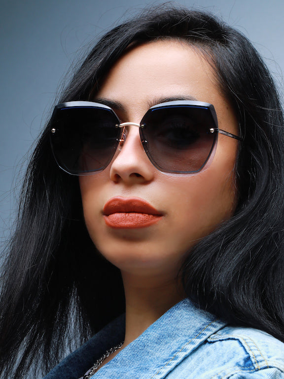 Rimless Square Sunglasses for Women - (H8918N08)