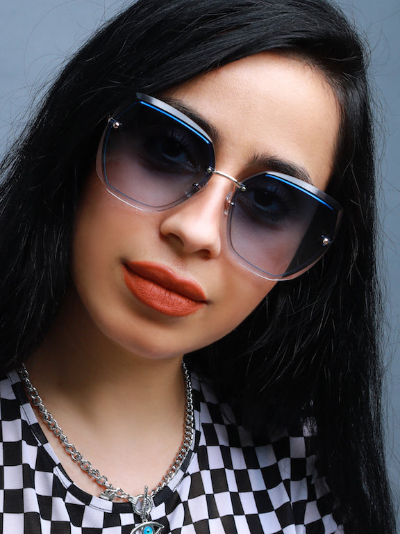 Rimless Square Sunglasses for Women - (H8918N16)