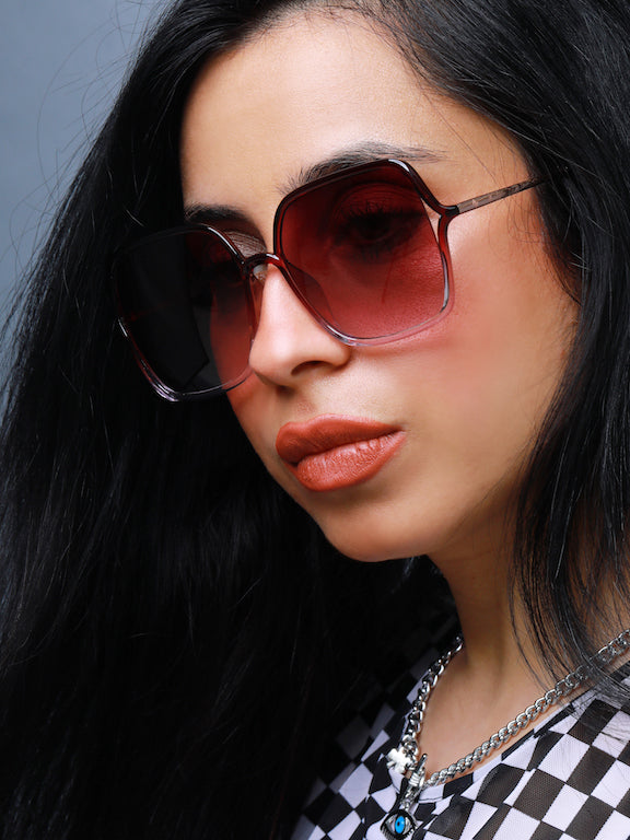 Full Rim Oversized Square Sunglasses for Women - (H8929N22)